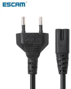 1pc 0.6M 2ft Wire Conductor Power Cord For Desktop Laptop Prong Pin AC EU Power Cable