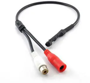 DC 12V Mini Microphone Pickup Sound Monitor Audio Pickup RCA Power Cable for Cctv Camera DVR Video Surveillance E14