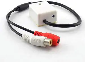 DC 9V-12V Microphone Sound Monitor Audio Pickup listening Monitoring RCA Female Adapter for CCTV audio Camera Security E14