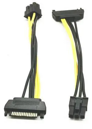 SATA Power 15P To 6P Graphics Card Reverse Power Wiring 15 Pin 6PIN Graphics Card Power Cord 15CM