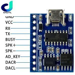 MP3 DFPlayer Mini Serial USB Control Recording Recognition Voice Module Custom Programmable Sound Recorder Module for Toy