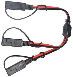 SAE Splitter Adapter 14AWG SAE DC Power Automotive Connector Cable Y Splitter 1 to 2 SAE Extension Cable with Cover Rich