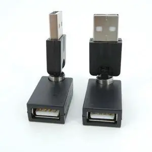 Flexible Twist Angle 360 Degree Rotating USB A 2.0 male to female Adapter Converter for cable extension connector L1