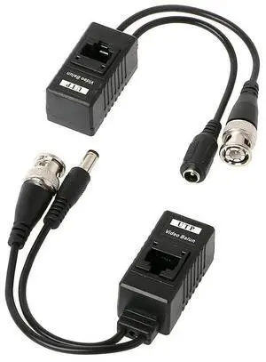 1 Pair BNC To RJ45 Passive Video Power + Audio Balun Transceiver for CCTV Camera