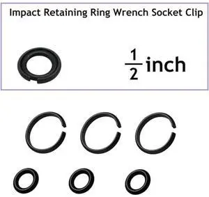 10Set 1/2in&10Set 3/8in Impact Retaining Ring Clip Friction Ring+ O-Ring,Retainer Impact Lock Ring Anvil Install Tool Rich