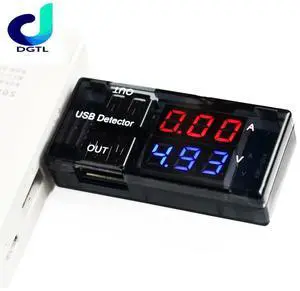USB Current Voltage Tester Meter USB Voltage Ammeter USB Detector Double Row Shows 20% off