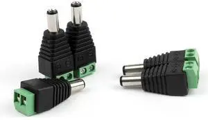 5pcs 5.5mm x 2.5mm Male DC Power Plug LED CCTV Video Balun Terminals Connector Adapter for Led CCTV Security Camera