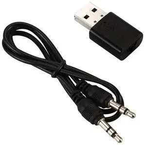Wireless Portable 2in1 BT 5.0 Mini 3.5mm AUX Stereo Audio Receiver Transmitter Adapter for TV PC Car Speaker