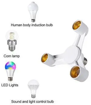2X 3In1 E27 To E27 Extended LED Lamp Bulbs Socket Splitter Adapter Holder For Photo Studio Photograph