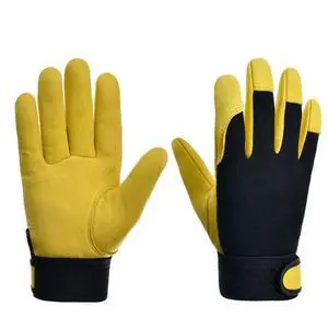 1Pair Pigskin Leather Wear Resistant Driving Working Repair Safe Gloves