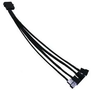 1 To 4 Ways 3pin/4 Pin Computer Cooling Fan Cable CPU Fan HUB Extension Cable with Sleeve 27cm for Mainboard Big 4pin To