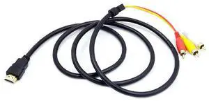 1080P HDMI-Compatible Male S-Video To 3 RCA AV Audio Cable W/SCART To 3 RCA Phono Adapter