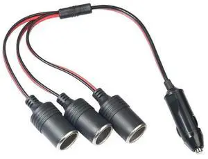 1 to 3 Car Cigarette Lighter 3 Way Socket Splitter 12v 24v Power Charger Adapter Female Socket Plug Extension Cord Cable