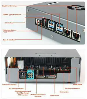 Supports Install Camera For RDK S100 Development Board For D-Robotics For RDK S100 Aluminum Alloy Shell Passive Cooling