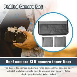Shockproof Dslr Slr Camera Insert Organizer Case Partition Divider Protection Case(Black+Grey) Rich