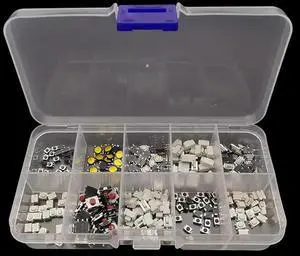 250Pcs Micro Tactile Tact Push Button Switch Momentary Self-Reset Car Remote Control 2P 4 Pin SMD PCB Assorted Kit
