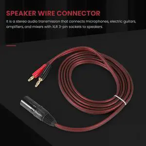 XLR to Banana Speaker Cable,XLR 3 Pin Male to Dual Banana Plugs Audio Cable, Gold-Plated 4mm Plug to XLR3 Pro HiFi Rich