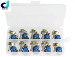 WH148 Potentiometer Kit B1K 10K 20K 50K 100K 1M 15mm Linear Taper Rotary Potentiometer Resistor Set 3pin WithCap