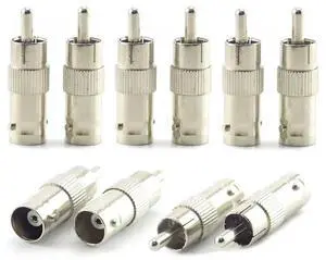10Pcs Splitter Plug BNC Female To RCA AV Male Connector Adaptor for CCTV Security Camera Surveillance Video Rg59 Cable