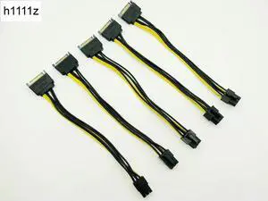5PCS 20CM SATA to 6pin Graphics Card Power Cable SATA 15pin to 6pin PCIe PCI-e PCI Express Adapter Power Supply for Miner Mining