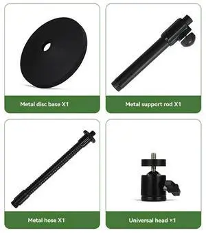 Hose Desktop Webcam Stand Adjustable l Desk Tripod Streaming Support With Sturdy Mount Base