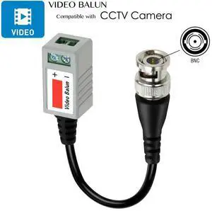 CCTV Camera Passive Video Balun BNC Connector Coaxial Cable Adapter for Security CCTV Analog camera DVR Systems