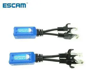 ESCAM 1pair RJ45 splitter combiner uPOE cable, two POE camera use one net cable POE Adapter Cable Connectors Passive Power Cable