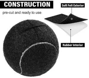 4PCS Tennis Balls for Furniture Legs and Floor Protection Legs Universal Precut Glide Balls,Heavy Duty Long Lasting Rich