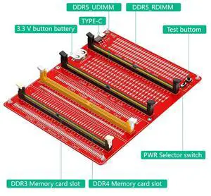 3 In 1 Combo DDR3/4/5 RDIMM/UDIMM Memory Tester, Desktop Computer DDR3/4/5 Memory Test Card With LED Indicator