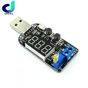 With Current USB Micro USB 5V to 3.3V 9V 12V 18V 24V Adjustable Buck-Boost Power Supply Voltage Regulator Module LED Display