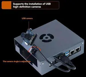 For D-Robotics For RDK S100 For RDK S100 Development Board Aluminum Alloy Shell With Passive Cooling Camera Mounting Brack
