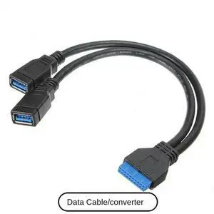 Angled 90 Degree USB3.0 19pin Connector Plug Extender,USB 3.0 20pin Male To Female Extension Adapter Splitter Cable,Motherboard
