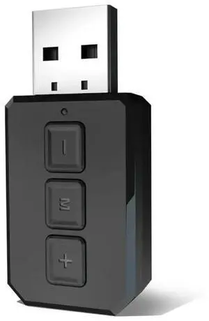 Mini USB Bluetooth 5.0 Adapter Dongle Wireless Transmitter with Mic, AUX RCA 3.5MM Jack Stereo Handsfree Audio Receiver for PC T