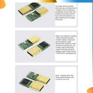 USB-C Male Plug, Decoder Chip ALC5686, Gold-Plated 1U, 32Bit 384Khz Audio Plug, Fast Charge Connector DIY Adapter