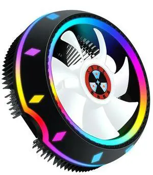 ??UFO Design RGB CPU Air Cooler 5-Color Lighting Universal Socket for /Desktop Computers Cooler Fan ??UFO Design RGB CPU Air Cooler 5-Color Lighting Universal Socket for /Desktop Computers Cooler Fan