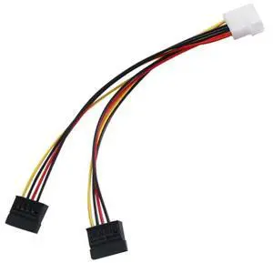 The Power Line Is Divided Into Two Power Lines, Type D 4Pin To Two 15pin Large 4Pin To SATA Lines For Wiring In The Case