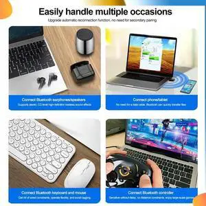 AX900 USB 6 Bluetooth 5.4 Adapter 2 In 1 Dongle Dual Band 2.4G 5Ghz Network Wireless Receiver Free Driver