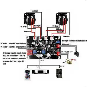 TS-VU003 VU Meter Driver Board Adjust VU Meter Driver Panel Backlight High-Frequency Low-Pass Panel Accessories Rich