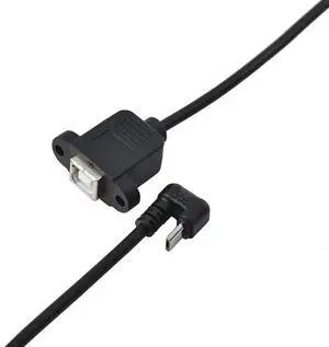 Best 30cm USB 2.0 B Female Socket 90 Degree Male Cable To USB Micro B 5 - pin Mounted For Printer Panel