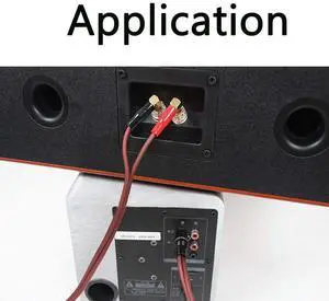 Banana Plug to RCA Speaker Cable,Speaker Wire RCA Male to Banana Plugs(2Banana) 4N OFC HiFi Speaker Wire 2M Rich