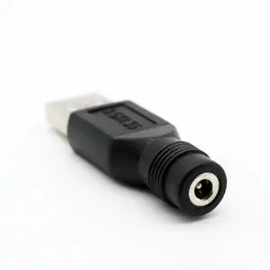 USB 2.0 A Male to 3.5mm x 1.35mm DC Female Connector Charge Barrel Jack Power Adapter for Small DC or USB Electronics Charging
