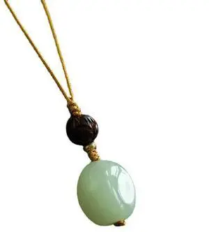 Chinese Style Jewelry Mobile Phone Pendant and Key Chain for Men and Women, Hetian Jade Small Stone