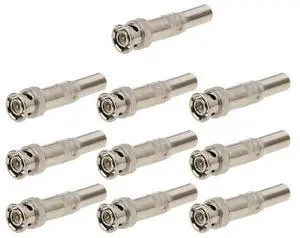 Coax CAT5 Video Balun Adapter Plug for security cctv camera system 10pcs BNC male solderless BNC connector