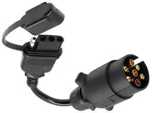 EU To US Trailer Light Converter 7 Pin Round Adapter European Trailer To 4 Pin Flat Socket Vehicle Tow Hitch Wire Plug