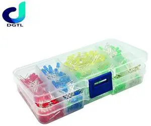 500Pcs/lot 3mm LED Diode Kit Ultra Bright LEDs Lights Lamp Emitting Diodes White Yellow Red Blue Green DIY Kit Set Bulb Lamp