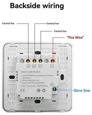 Tuya For Google Alexa Display Light Switch Glass Touch Three-Way Switch Home Control
