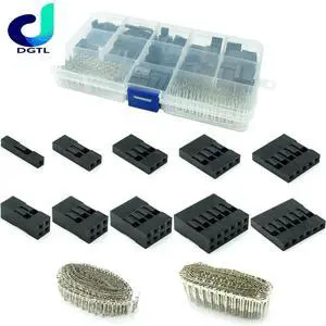 620pcs Dupont Connector 2.54mm, Dupont Cable Jumper Wire Pin Header Housing Kit, Male Crimp Pins+Female Pin Terminal Connector