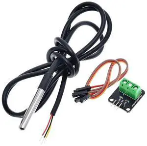 3Set DS18B20 Temperature Sensor Module Kit Waterproof 100CM Digital Sensor Cable Probe Terminal Adapter For