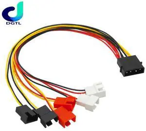 4Pin Molex to 3Pin Fan Power Cable Adapter Connector 12V 7V 5V Cooling Fan Cable