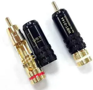 1pair RCA Connector Connectors Male Signal Line Plug WBT 0144 RCA Plug Lotus Head Copper RCA Plug Connectors Approx.53mm